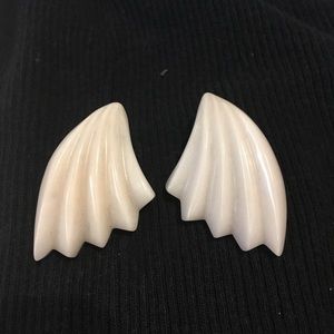 White stone earrings